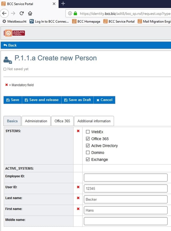 Create new Person